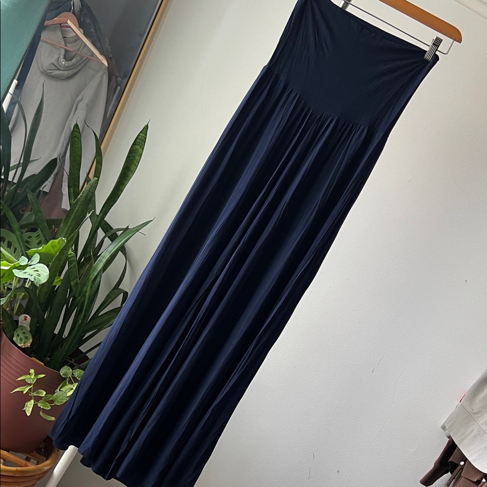 Stylish Navy Blue Flare Pants M